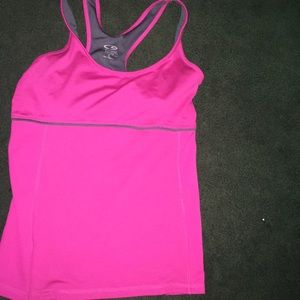 Pink Champion exercise tank w/shelf bra.